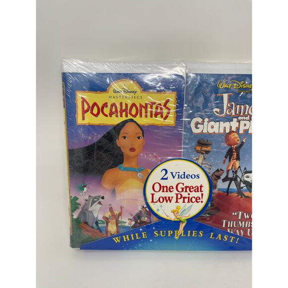 NEW SEALED Walt Disney 2 VHS Movies POCAHONTAS & JAMES & THE GIANT PEACH ~RARE - Picture 3 of 10